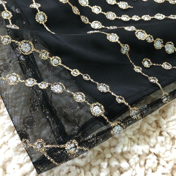 Moda Intl. black / gold corset glitter mini dress - Picture 4 of 7
